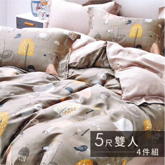 40S天絲兩用被床包組 4件組-雙人(5尺)-狐狸的夏天 54P40S0720-6