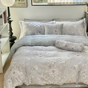 40S天絲兩用被床包組 4件組-加大(6尺)-波爾麗(特)  64P40S0820-A