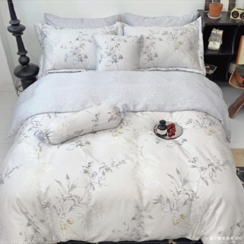 40S天絲兩用被床包組 4件組-加大(6尺)-雪映流光(特)  64P40S0820-C