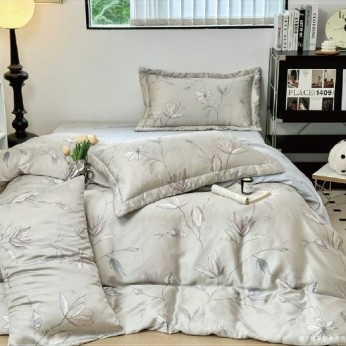 40S天絲兩用被床包組 4件組-加大(6尺)-花芊伊人(特)  64P40S0820-D