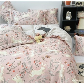 40S天絲兩用被床包組 4件組-加大(6尺)-可比兔(特)  64P40S0820-K