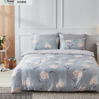 40S天絲兩用被床包組 4件組-加大(6尺)-杏花微雨(特)  64P40S0820-M