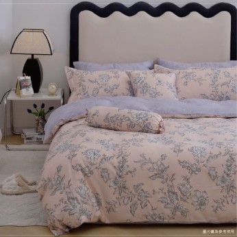 40S天絲兩用被床包組 4件組-加大(6尺)-澄花漫舞(特)  64P40S0820-P