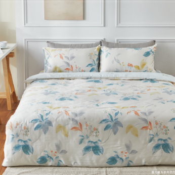 40S天絲兩用被床包組 4件組-加大(6尺)-花沐之境(特)  64P40S0820-T