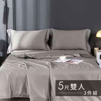 60S天絲日系素色床包 3 件組-雙人(5尺)-深灰 S53P60S0905-6