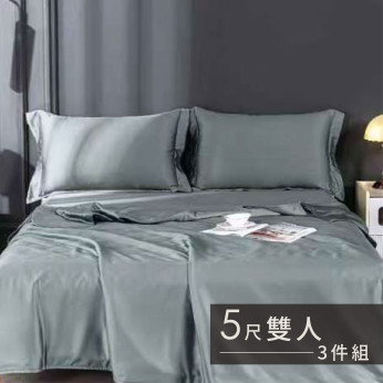 60S天絲日系素色床包 3 件組-雙人(5尺)-星辰銀 S53P60S0905-3	