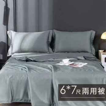 60S天絲日系素色兩用被-加大(6*7尺)-星辰銀 S6760S0905-3