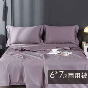 60S天絲日系素色兩用被-加大(6*7尺)-灰紫 S6760S0905-5