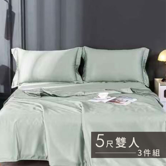 60S天絲日系素色床包 3 件組-雙人(5尺)-青蘇 S53P60S0905-7