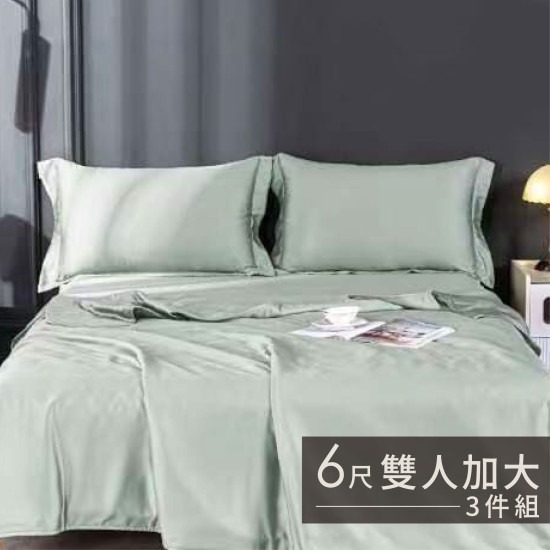 60S天絲日系素色床包 3 件組-加大(6尺)-青蘇 S63P60S0905-7